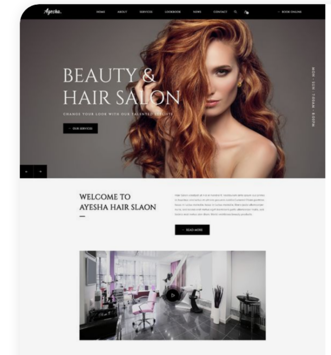 hair and beauty salon website design source: Pinterest